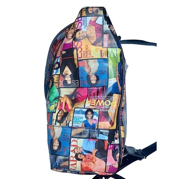 Michelle Obama Glossy Magazine Cover Collage Backpack - Picture 3 of 15